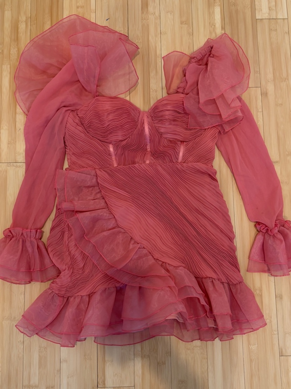 ASOS Pink Ruffled Mini Dress - Picture 4 of 4